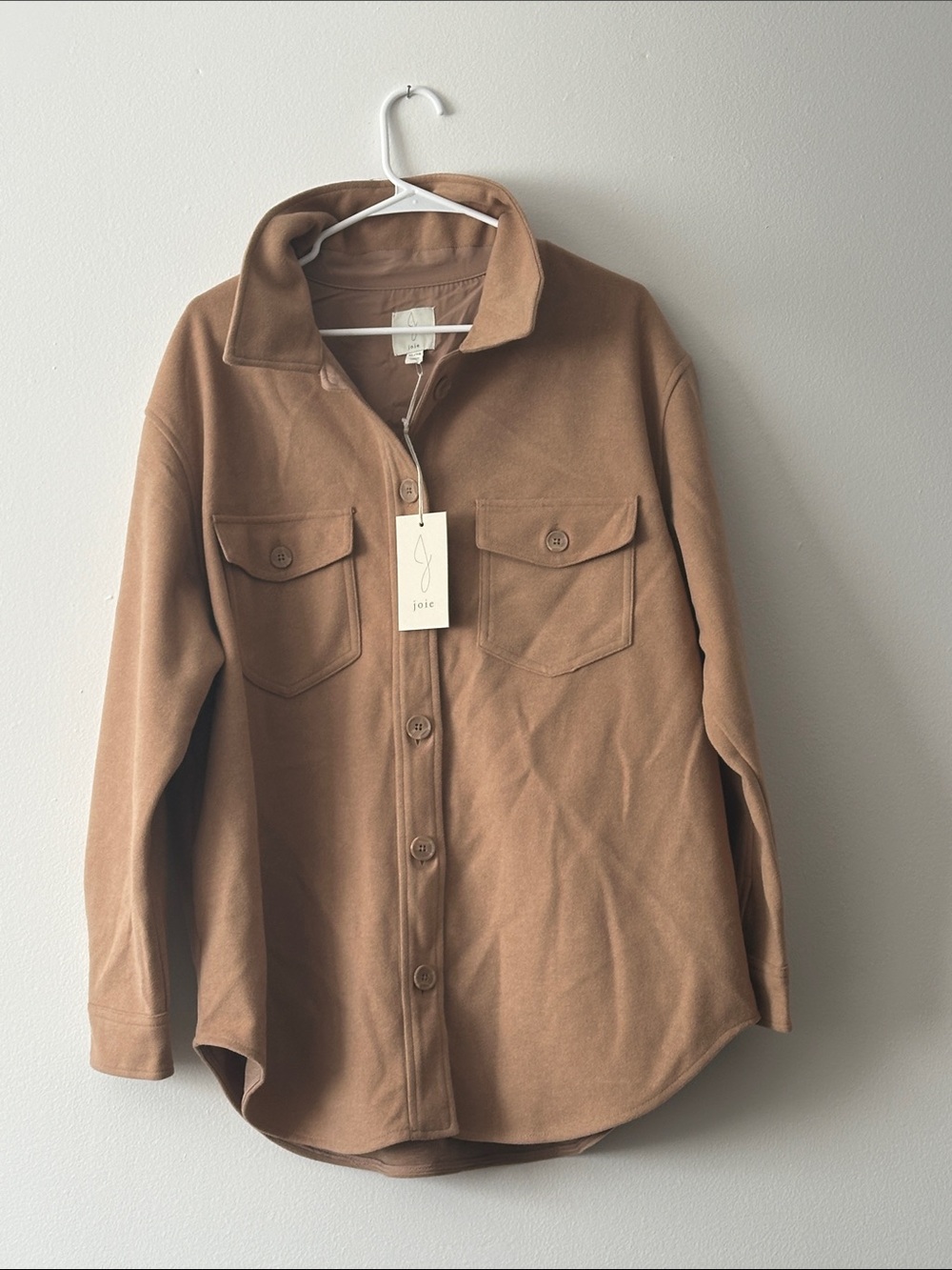 Joie Men’s Camel Brown Button-Front Overshirt